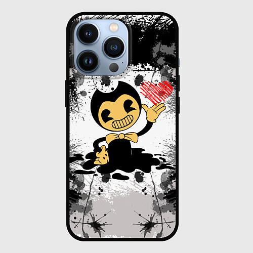 Чехол iPhone 13 Pro BENDY LOVE БЕНДИ С СЕРДЦЕМ / 3D-Черный – фото 1