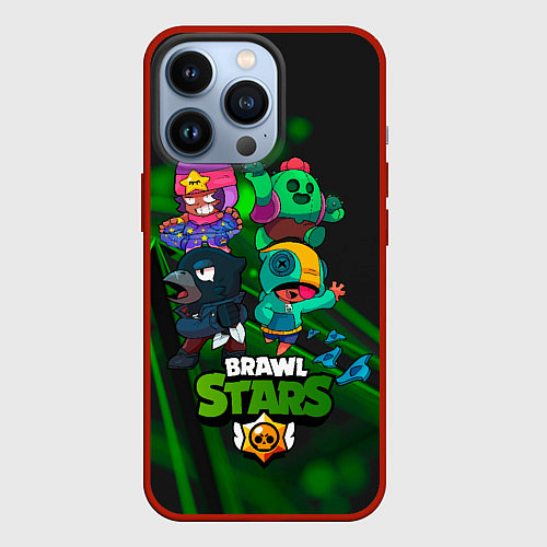 Чехол iPhone 13 Pro BRAWL STARS КОМПАНИЯ ИГРА / 3D-Красный – фото 1