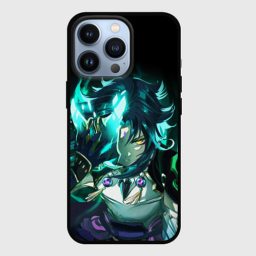 Чехол iPhone 13 Pro СЯО С МАСКОЙ, ГЕНШИН ИМПАКТ / 3D-Черный – фото 1