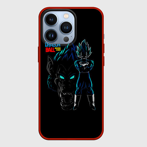 Чехол iPhone 13 Pro Dragon Ball Z Dark / 3D-Красный – фото 1