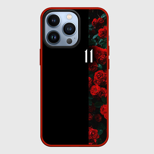 Чехол iPhone 13 Pro РОЗЫ 11 / 3D-Красный – фото 1