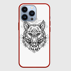 Чехол для iPhone 13 Pro Волчий портрет, цвет: 3D-красный