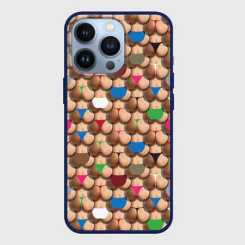 Чехол iPhone 13 Pro Попки / 3D-Тёмно-синий – фото 1