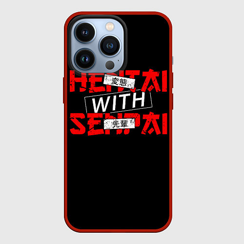 Чехол iPhone 13 Pro HENTAI WITH SENPAI / 3D-Красный – фото 1