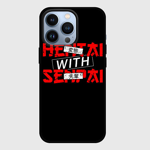 Чехол iPhone 13 Pro HENTAI WITH SENPAI / 3D-Черный – фото 1