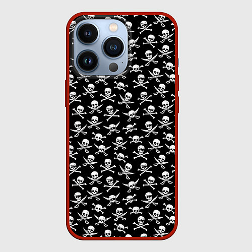 Чехол iPhone 13 Pro Roger skull / 3D-Красный – фото 1