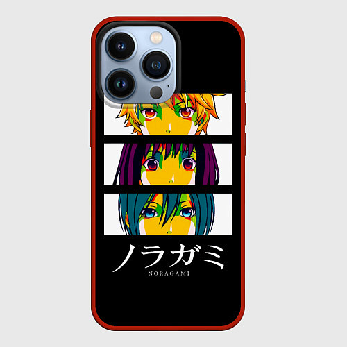 Чехол iPhone 13 Pro Юкине, Ики и Ято - Noragami / 3D-Красный – фото 1