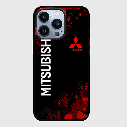 Чехол iPhone 13 Pro MITSUBISHIC MILITARY GEOMETRY RED / 3D-Черный – фото 1