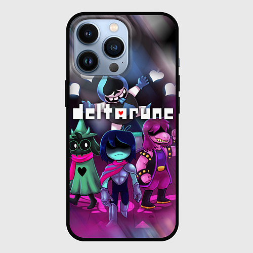 Чехол iPhone 13 Pro DELTARUNE ГЕРОИ В БОЙ! / 3D-Черный – фото 1