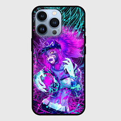 Чехол для iPhone 13 Pro KDA NEON DRAGON LEAGUE OF LEGENDS, НЕОНОВЫЕ БРЫЗГИ, цвет: 3D-черный