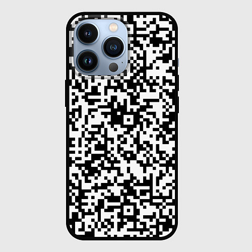 Чехол iPhone 13 Pro Стиль QR код / 3D-Черный – фото 1