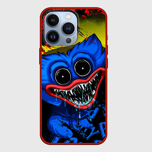 Чехол iPhone 13 Pro POPPY PLAYTIME ХАГИ ВАГИ, Я ПОЙМАЮ ТЕБЯ! / 3D-Красный – фото 1