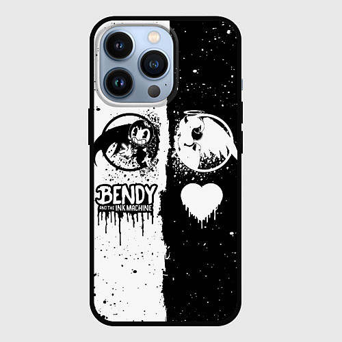 Чехол iPhone 13 Pro BLACK AND WHITE BENDY AND THE INK MACHINE / 3D-Черный – фото 1