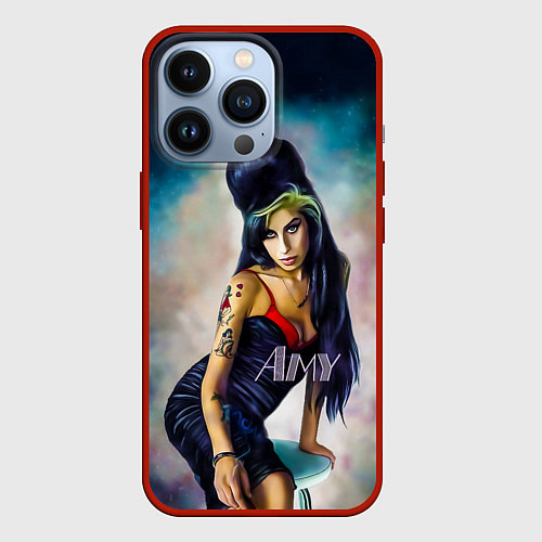 Чехол iPhone 13 Pro Amy Jade Winehouse / 3D-Красный – фото 1