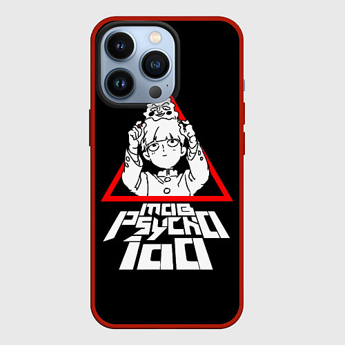 Чехол iPhone 13 Pro Mob Psycho 100 Кагеяма и Ямочки / 3D-Красный – фото 1