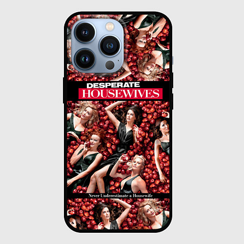 Чехол iPhone 13 Pro Desperate Housewives - в яблоках / 3D-Черный – фото 1