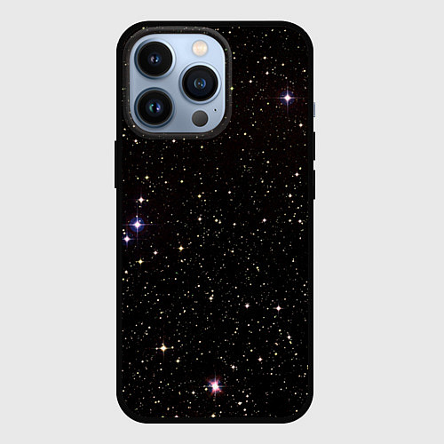 Чехол iPhone 13 Pro Ночное звездное небо / 3D-Черный – фото 1