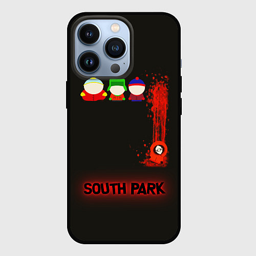 Чехол iPhone 13 Pro Южный парк главные персонажи South Park / 3D-Черный – фото 1