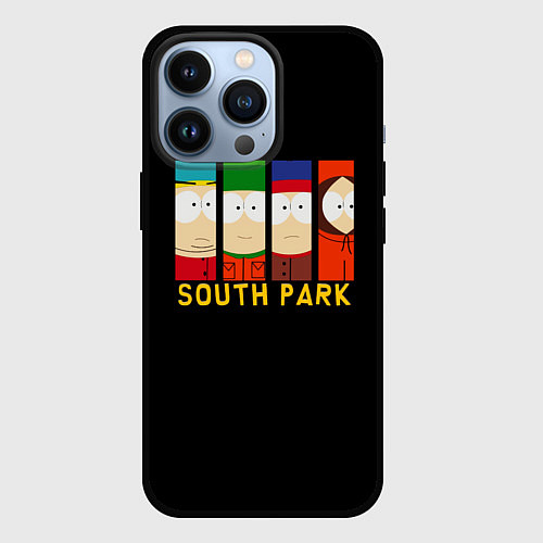 Чехол iPhone 13 Pro South Park - Южный парк главные герои / 3D-Черный – фото 1