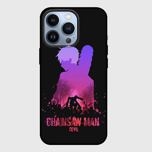 Чехол iPhone 13 Pro Chainsaw Man Дэндзи / 3D-Черный – фото 1