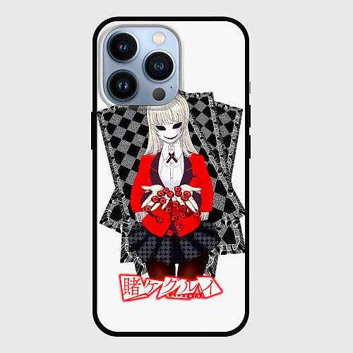 Чехол iPhone 13 Pro Ририка Момобами - Kakegurui / 3D-Черный – фото 1