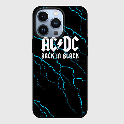 Чехол iPhone 13 Pro ACDC - Молнии / 3D-Черный – фото 1