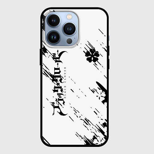 Чехол iPhone 13 Pro Чёрный клевер black clover, / 3D-Черный – фото 1