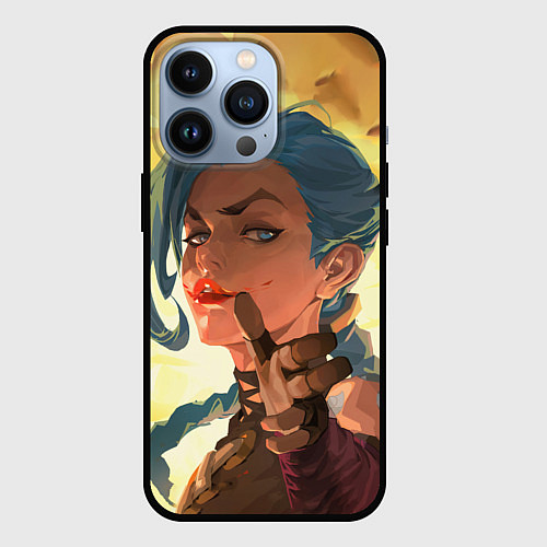 Чехол iPhone 13 Pro Arcane League Of Legends JINX взрыв / 3D-Черный – фото 1