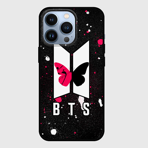 Чехол iPhone 13 Pro BTS Бабочка / 3D-Черный – фото 1