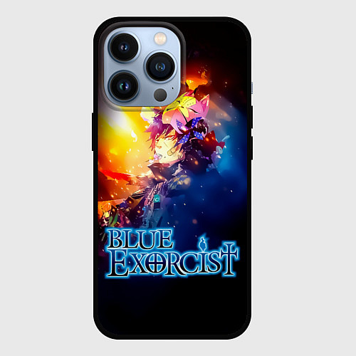 Чехол iPhone 13 Pro Рин Окумура - Синий Экзорцист / 3D-Черный – фото 1