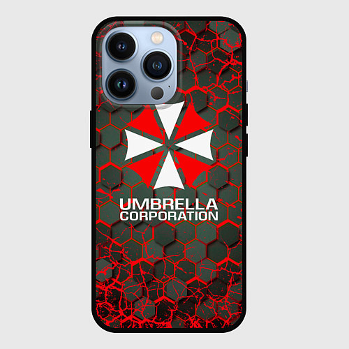 Чехол iPhone 13 Pro Umbrella Corporation соты / 3D-Черный – фото 1