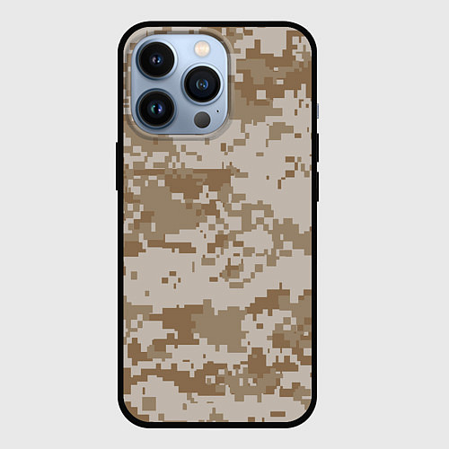 Чехол iPhone 13 Pro Пустынный Милитари / 3D-Черный – фото 1