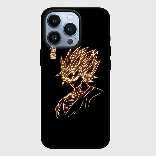 Чехол iPhone 13 Pro Гоку неоновый Dragon Ball / 3D-Черный – фото 1