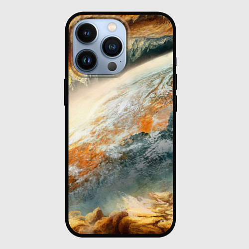 Чехол iPhone 13 Pro Песчаный Космос / 3D-Черный – фото 1
