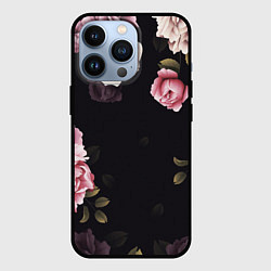 Чехол для iPhone 13 Pro РОЗЫ И ПИОНЫ, цвет: 3D-черный