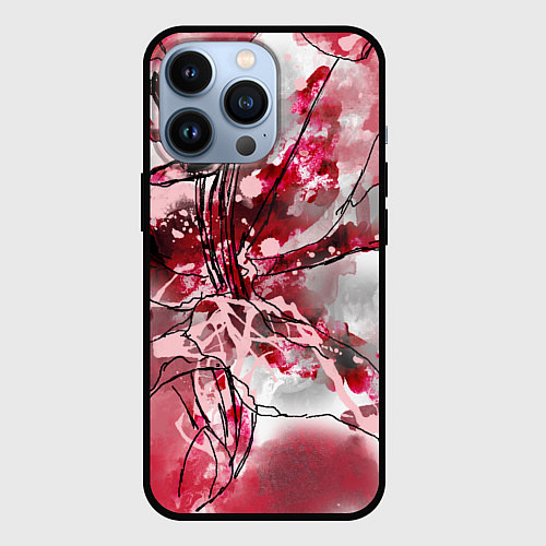 Чехол iPhone 13 Pro Коллекция Get inspired! Лилия Абстракция L-1-fl-47 / 3D-Черный – фото 1