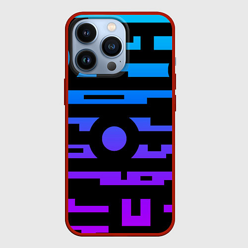 Чехол iPhone 13 Pro Неоновая геометрия Neon / 3D-Красный – фото 1