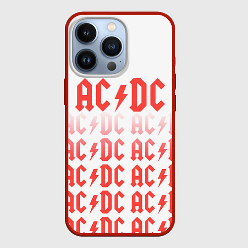 Чехол iPhone 13 Pro Acdc Паттерн / 3D-Красный – фото 1