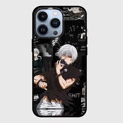 Чехол iPhone 13 Pro Грустный Канеки Токийский Гуль Tokyo Ghoul / 3D-Черный – фото 1