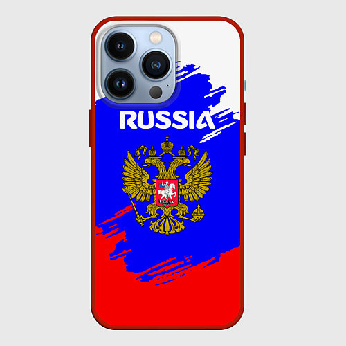 Чехол iPhone 13 Pro Russia Геометрия / 3D-Красный – фото 1