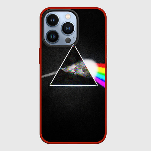 Чехол iPhone 13 Pro PINK FLOYD - ПИНК ФЛОЙД ГЛИТЧ / 3D-Красный – фото 1