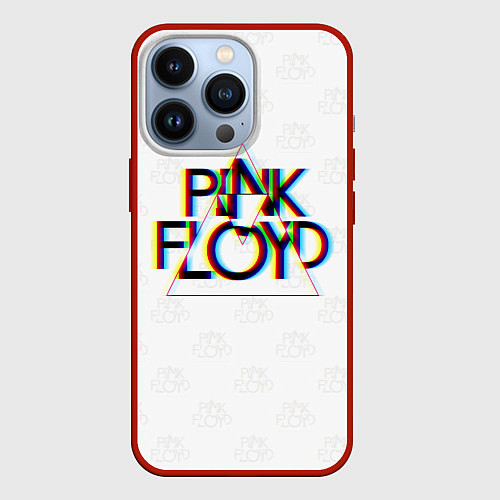 Чехол iPhone 13 Pro PINK FLOYD LOGO ПИНК ФЛОЙД ГЛИТЧ / 3D-Красный – фото 1