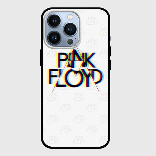 Чехол iPhone 13 Pro PINK FLOYD LOGO ПИНК ФЛОЙД ГЛИТЧ / 3D-Черный – фото 1