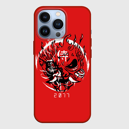 Чехол iPhone 13 Pro SAMURAI CYBERPUNK 2077 GAME КИБЕРПАНК / 3D-Красный – фото 1