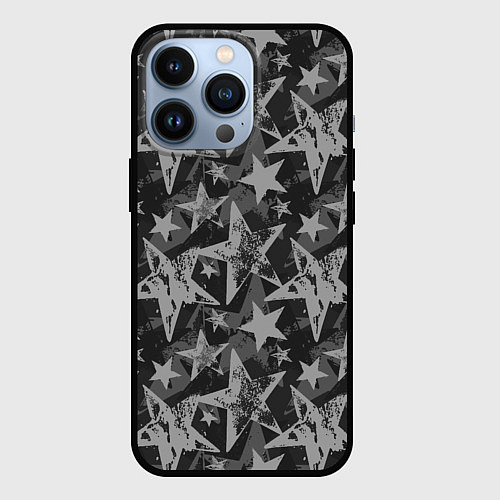 Чехол iPhone 13 Pro Gray Star / 3D-Черный – фото 1