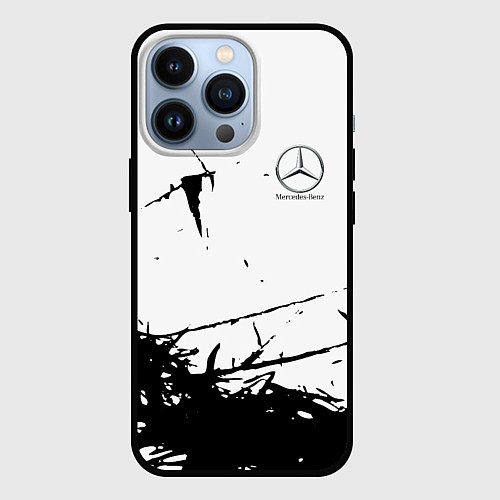 Чехол iPhone 13 Pro Mercedes текстура / 3D-Черный – фото 1