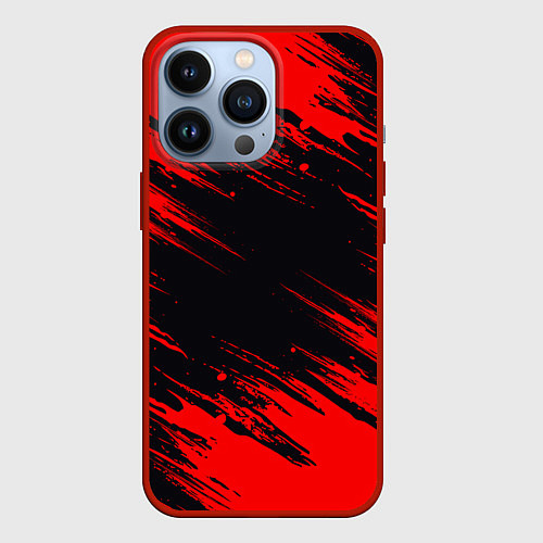 Чехол iPhone 13 Pro Красная краска брызги / 3D-Красный – фото 1