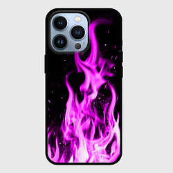 Чехол для iPhone 13 Pro ОГОНЬ НЕОНОВЫЙ ПЛАМЯ, цвет: 3D-черный