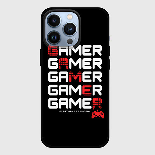 Чехол iPhone 13 Pro GAMER - GAMER - GAMER / 3D-Черный – фото 1