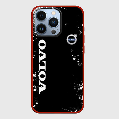 Чехол iPhone 13 Pro Volvo капли и брызги красок / 3D-Красный – фото 1